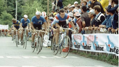 Hinault, durante el Mundial de 1980.