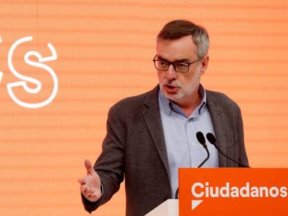 El secretario general de Cs, José Manuel Villegas, el martes en rueda de prensa. 