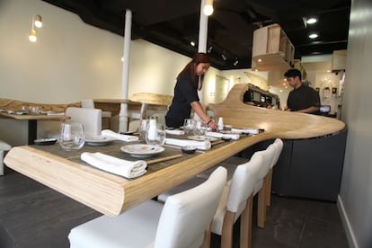 Comedor del restaurante Doki Doki, en Madrid.