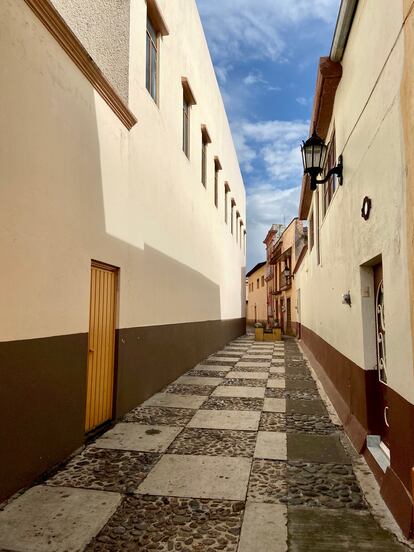 Un callejón en el pueblo de El Oro de Hidalgo, en el Estado de México.