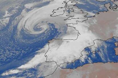 Imagen de la península tomada por el satelite Meteosat para el Instituto Nacional de Meteorología.