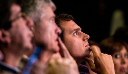 Juan Marín, en primer término, y Albert Rivera.
