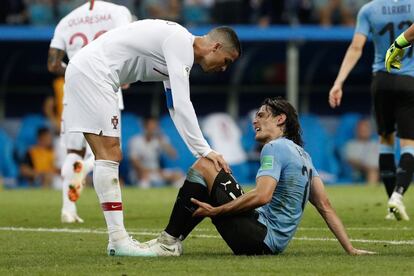 Cristiano Ronaldo y Edinson Cavani.