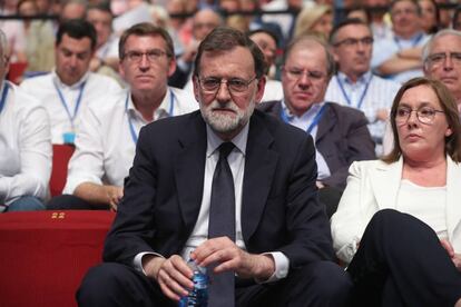 Mariano Rajoy emocionado durante el congreso.