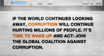 Campa&ntilde;a contra la corrupci&oacute;n de Transparency International.