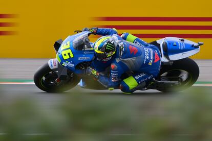 El piloto del Suzuki Ecstar, Joan Mir, durante los entrenamientos del GP de la Comunidad Valenciana en el circuito de Cheste.