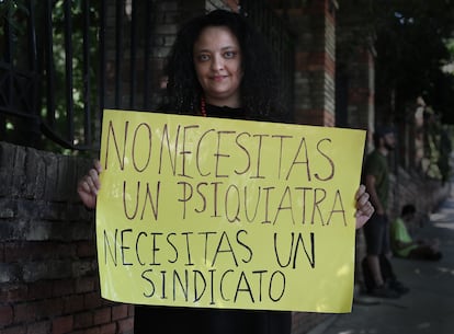 Fátima Masoud, portavoz del colectivo Orgullo Loco Madrid, en la manifestación.