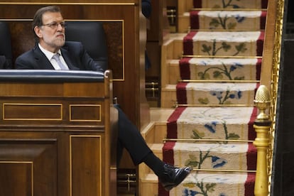 Mariano Rajoy durante el debate de investidura el miércoles.
