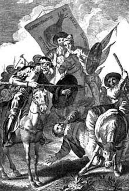 Dibujo de Goya realizado para una edición de <b></b><i>El Quijote</i> de 1780.
