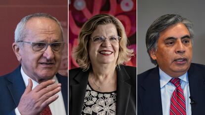 Los aspirantes mexicanos a la OMC, la OPS y el BID: Jesús Seade, Nadine Gasman, y Gerardo Esquivel.