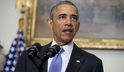 El president dels EUA, Barack Obama, aquest diumenge a Washington.