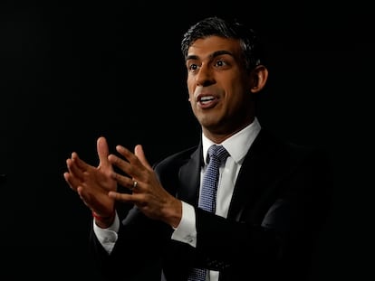 El primer ministro británico, Rishi Sunak, intervenía este lunes en la London Screen Academy, en Londres.