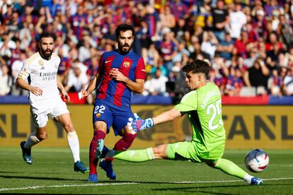 Ilkay Gundogan marcando frente al Real Madrid.