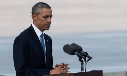 Obama durante su discurso en el Parque de la Paz de Hiroshima, el 27 de mayo de 2016.