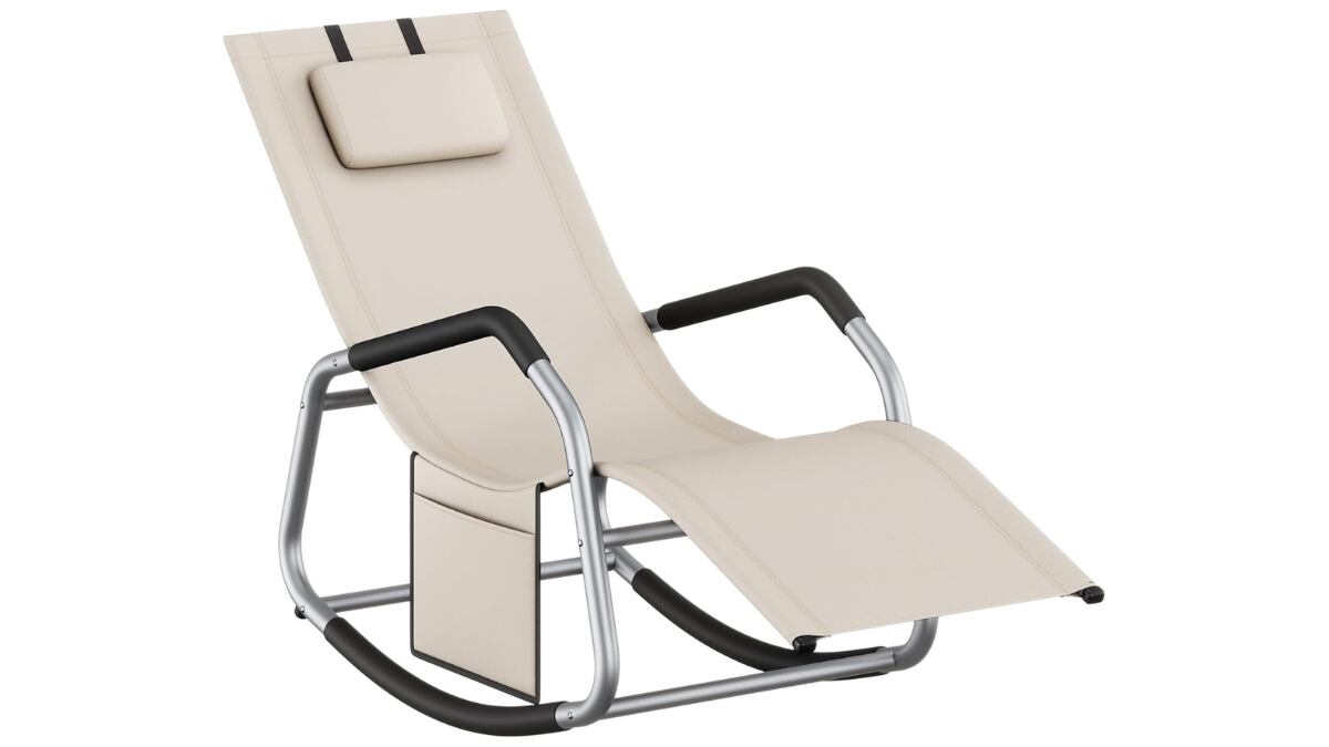Silla mecedora para el jardín.