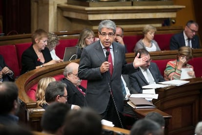 Francesc Homs, en la sesión ordinaria en el pleno del Parlamento de Cataluña.