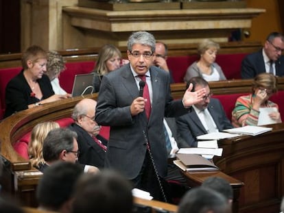 Francesc Homs, en la sesión ordinaria en el pleno del Parlamento de Cataluña.