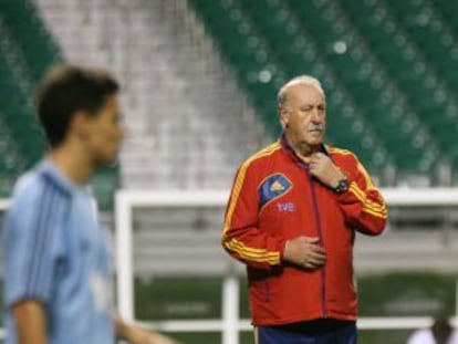 Del Bosque, durante el entrenamiento de ayer en Bayamón, Puerto Rico