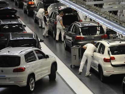 Línea de producción del Volkswagen Tiguan en Wolfsburgo.