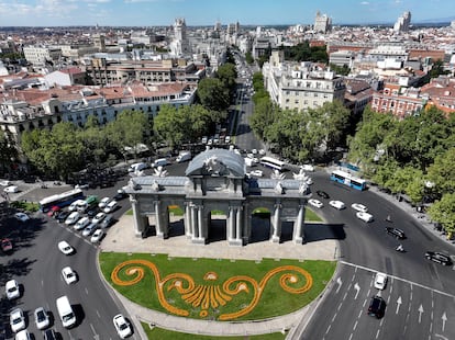 Vista aérea de la Puerta de Alcalá de Madrid