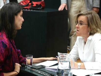 La portavoz Rita Maestre y la socialista Purificación Causapié.