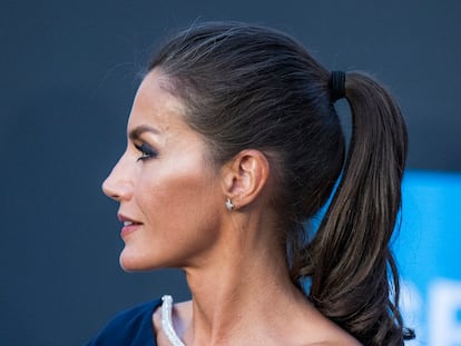 La reina Letizia, fotografiada en los Premios Princesa de Girona el 4 de julio, en el Museo de las Aguas AGBAR, en Cornellà de Llobregat (Barcelona).