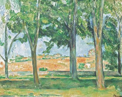 Cézanne era un hombre que le gustaba caminar por el campo, recorrió los senderos, bosques y pueblos de Provenza en busca de lugares que pintar. Estos árboles son 'Los castaños de Jas de Bouffan' (c. 1885.), donde su familia tenía una casa.