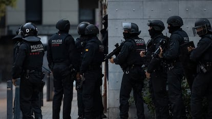 Antidisturbios de los Mossos en una imagen de archivo.