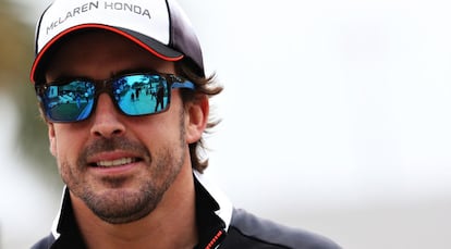 Alonso in Bahrain this morning.