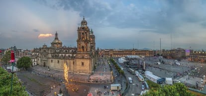 Vista de El Zócalo, la plaza principal de Ciudad de México.