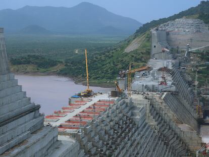 Construcción de la presa del Renacimiento Etíope, el pasado septiembre.