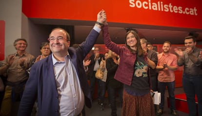 El líder del PSC, Miquel Iceta, tras ganar las primarias del partido.