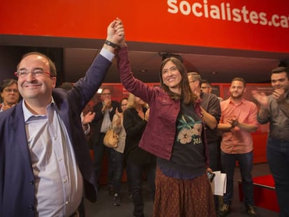 El líder del PSC, Miquel Iceta, tras ganar las primarias del partido.