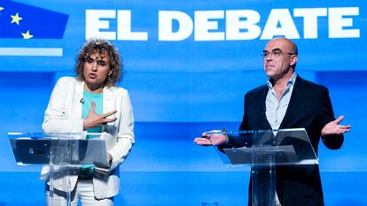 Dolors Montserrat (PP) and Jorge Buxadé (VOX), during the debate.