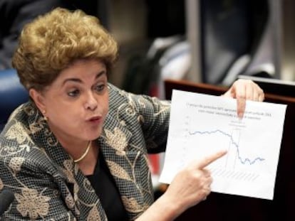 Destituída temporariamente, a presidenta se defende no processo contra ela no Senado