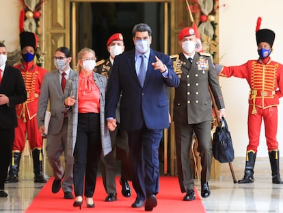 Nicolás Maduro, el miércoles antes de una conferencia de prensa, en Caracas.