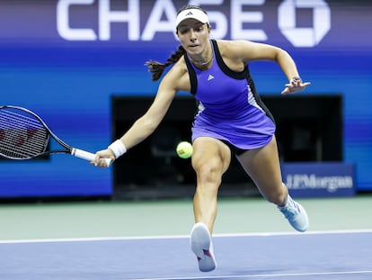 Jessica Pegulda, durante el partido de semifinales contra Muchova en la Arthur Ashe.