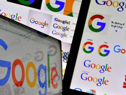 Pantalles amb logos de Google.