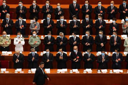 El presidente chino, Xi Jinping, en la ceremonia inaugural de la sesión legislativa anual, este viernes.