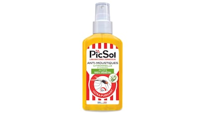 Spray naturale per respingere le zanzare con una componente sicura e malvagia per la salute come il cytriodiolo.