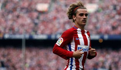 Griezmann en su último partido en el Vicente Calderón.