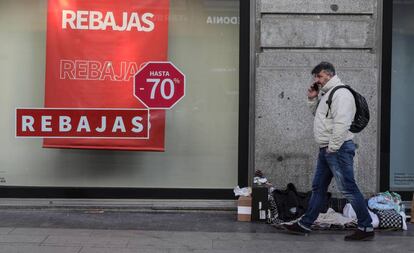 Primer día de rebajas de 2019 en Madrid.