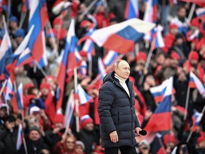 Putin, el 18 de marzo, en un acto para conmemorar el octavo aniversario de la anexión de Crimea.