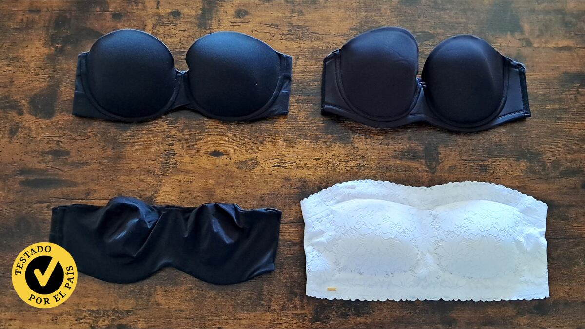 He probado cuatro sujetadores sin tirantes y, por fin, he encontrado uno que no se cae