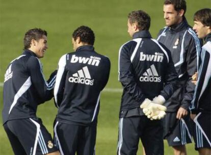 Cristiano Ronaldo durante un entrenamiento del Real Madrid.