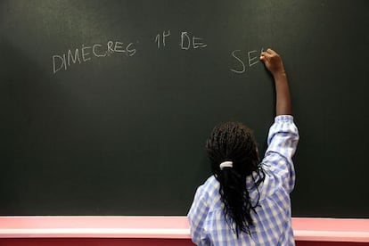 Clase de catalán en un colegio público de Lleida.