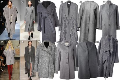 24 HORAS EN GRIS.

111. Max Mara. 112. Ter et Bantine. 113. The Row Estilo batín. 114. Dries Van Noten Con apliques de plumas. 115. H&M Estilo minimal. 116. Ermanno Scervino Recto con pedrería en el cuello y los puños. 117. Emilio Pucci. 118. Gabriele Colangelo. 119. Mango Oversize con cremallera. 120. Herno Recto de paño. 121. Neil Barrett Oversize de estilo minimal. 122. Lanvin De cuadros príncipe de gales con flor en el hombro.