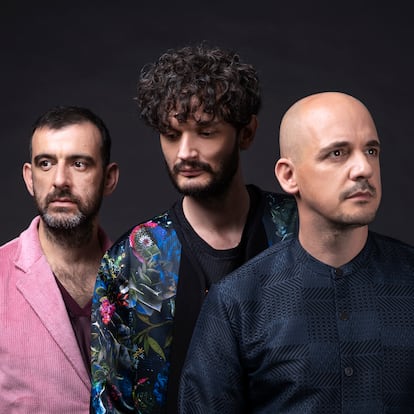 De izquierda a derecha, Gernot Bronsert, Sascha Ring y Sebastian Szary, integrantes de Moderat.