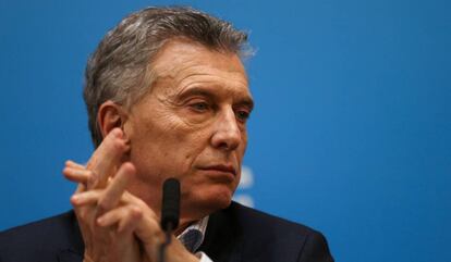 Rueda de prensa del presidente argentino, Mauricio Macri, tras las elecciones primarias.