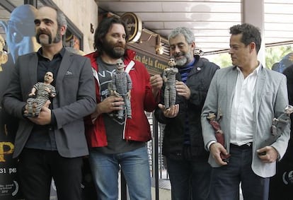 From left: Luis Tosar, director Fernando Cortizo, Carlos Blanco and Jorge Sanz.